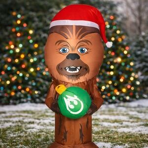 Star‎ Wars Chewbacca w/ Santa Hat 3.5 FT LED Christmas Inflatable Yard Decor NEW